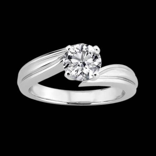  Natural Diamond Solitaire Anniversary Ring White Gold