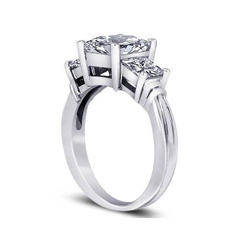 2.50 Carat Princess Natural Diamonds Engagement Ring Gold Jewelry