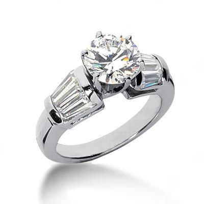 2.50 Carat Real Natural Earth Mined Diamonds Ring 3 Stone Style Engagement Ring
