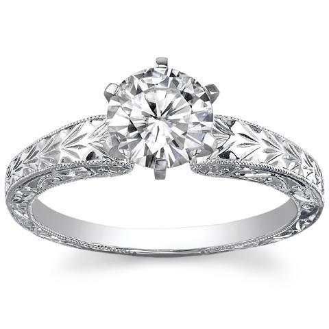 2.50 Carat Solitaire Real Natural Earth Mined Diamond Women Vintage Style Engagement Ring