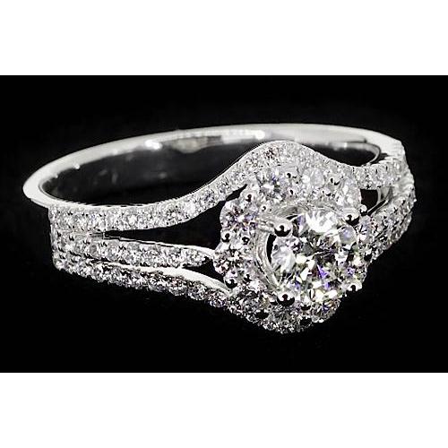 2.50 Carats Anniversary Ring Split Shank Halo Setting Jewelry