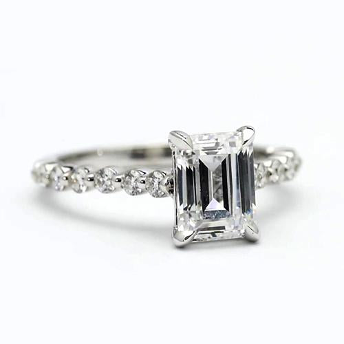 2.50 Carats Emerald Genuine Diamond Ring