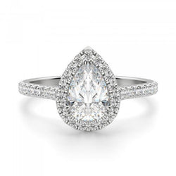 2.50 Carats Genuine Diamonds Halo Ring Gold White 14K New
