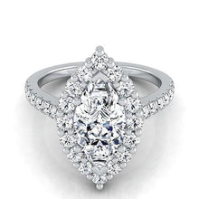 2.50 Carats Marquise Halo Natural Diamond Ring Jewelry