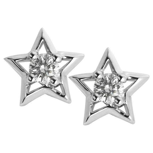 2.50 Carats Natural Diamonds Star Frame Studs Earrings White Gold 14K