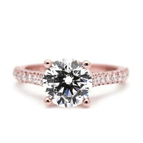 2.50 Carats Natural Rose Gold Engagement 