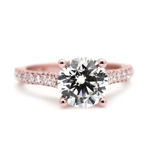 2.50 Carats Natural Rose Gold Engagement Ring