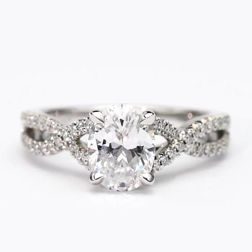 2.50 Carats Oval Cut Real Diamond Ring