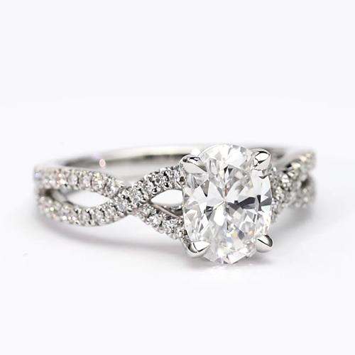 2.50 Carats Oval Cut Real Diamond Engagement Ring