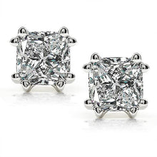 2.50 Carats Real Cushion Cut Diamond Stud Earring White Gold 14K Jewelry