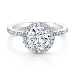 2.50 Carats Real Diamond Engagement Halo Ring