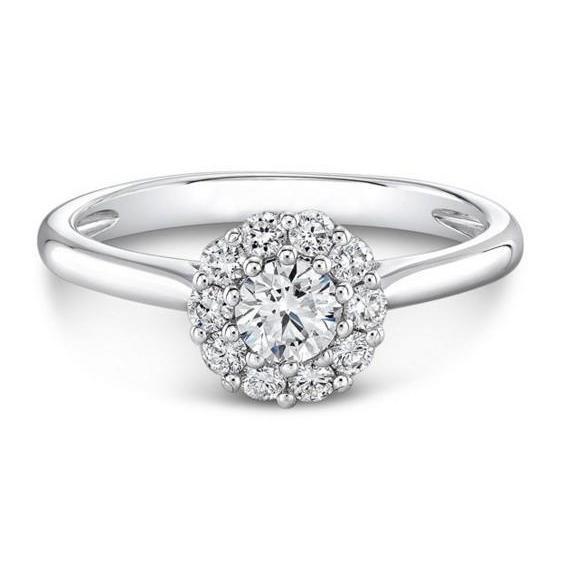 2.50 Carats Real Diamond Engagement Ring Halo Jewelry