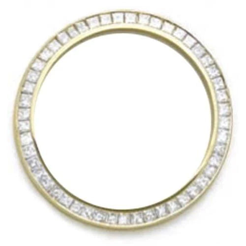 2.50 Carats Real  Princess Diamond Bezel To Fit Rolex Datejust Watch YG 14K