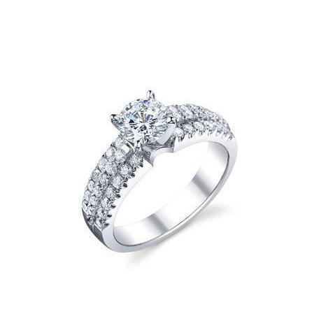 2.50 Carats Real Round Cut Diamonds Engagement Ring Triple Row New