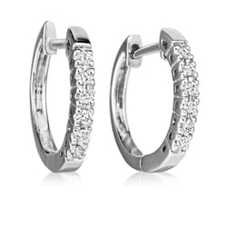 2.50 Carats Round Cut Real Diamonds Ladies Hoop Earrings Gold White 14K