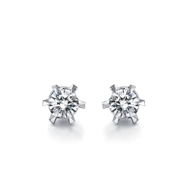 2.50 Carats Round Cut Real Diamonds Stud Earrings White Gold 14K