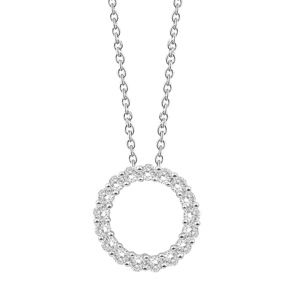 2.50 Carats Round Cut Real Diamonds Women Pendant Necklace White Gold 14K