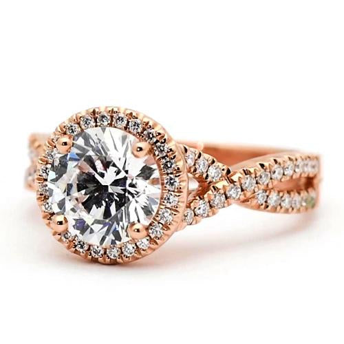 2.50 Carats Round Genuine Diamond Engagement