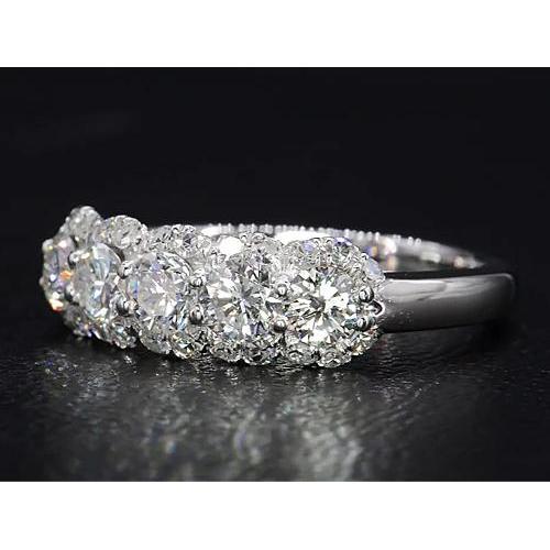 2.50 Carats Round Genuine Diamond Women's  White Gold 14K