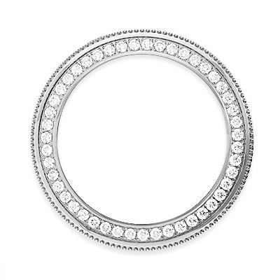 2.50 Carats Round Natural Custom Diamond Bezel Fit To Rolex Datejust Watch 26 mm
