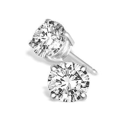2.50 Carats Round Prong Set Real Diamond Stud Earring Solid Gold 14K