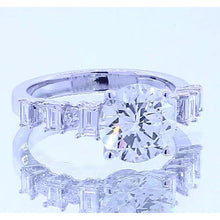 2.50 Carats Round Real Diamond 4 Prong Set Engagement Ring Jewelry