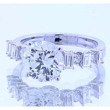 2.50 Carats Round Real Diamond 4 Prong Set Engagement Ring Jewelry