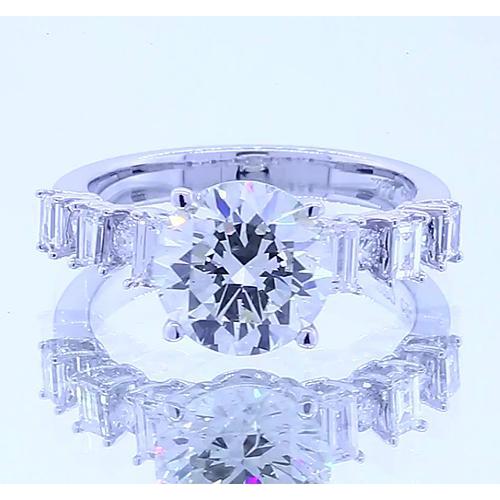 2.50 Carats Round Real Diamond 4 Prong Set Engagement Ring Jewelry