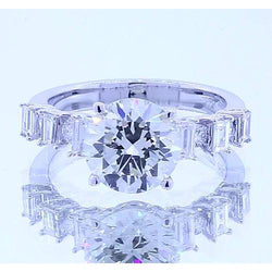 2.50 Carats Round Natural Earth Mined Diamond 4 Prong Set Engagement Ring Jewellery