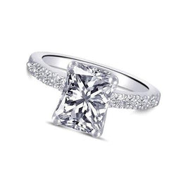 2.50 Carats Solitaire With Accents Real Diamond Engagement Ring
