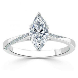 2.50 Carats Sparkling Genuine Diamonds Wedding Ring White Gold