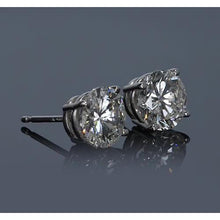 2.50 Carats White Gold 14K Prong Round Diamond Stud Earring F Vs1
