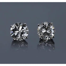 2.50 Carats White Gold 14K Prong Round Real Natural Earth Mined Diamond Stud Earring F Vs1