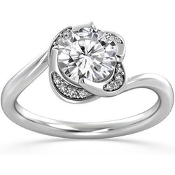 2.50 Ct Gorgeous Round Genuine Diamond Engagement Ring Twisted Shank Jewelry