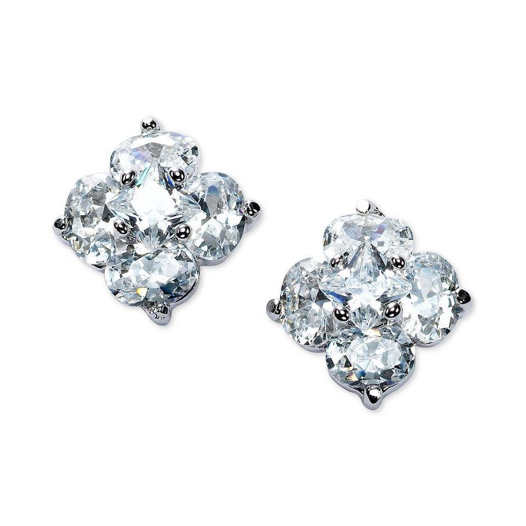 2.50 Ct Oval And Princess Cut Natural Diamond Stud Earring 14K White Gold