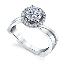 2.50 Ct Real Diamond Engagement Ring Halo White Gold