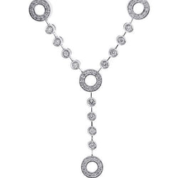 2.50 Ct Round Cut Small Real Diamonds Women Necklace White Gold 14K