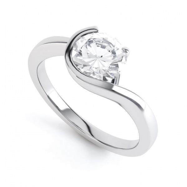 2.50 Ct Round Cut Solitaire Natural Earth Mined Diamond Anniversary Ring