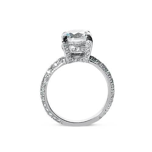 2.50 Ct Round Real Diamonds Engagement Ring With Accents White Gold