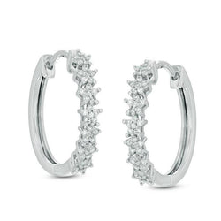 2.50 Ct Small Genuine Round Cut Diamonds Ladies Hoop Earrings White Gold 14K