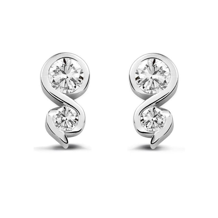 2.50 Ct Sparkling Round Cut Genuine Diamonds Women Studs Earrings White Gold