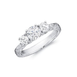 2.50 Ct Three Stone Round Cut Real Diamonds Anniversary Ring