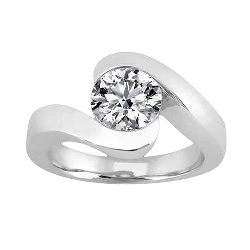 2.50 Ct. Real Diamond Engagement Ring Solitaire White Gold