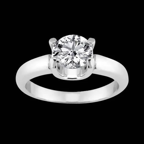 2.50 Ct. Round Genuine Diamond Solitaire Engagement Ring White Gold 14K