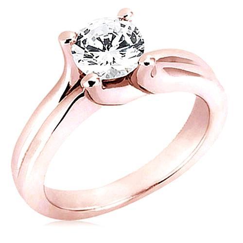 2.50 Ct. Round Real Diamond Solitaire Rose Gold Ring New