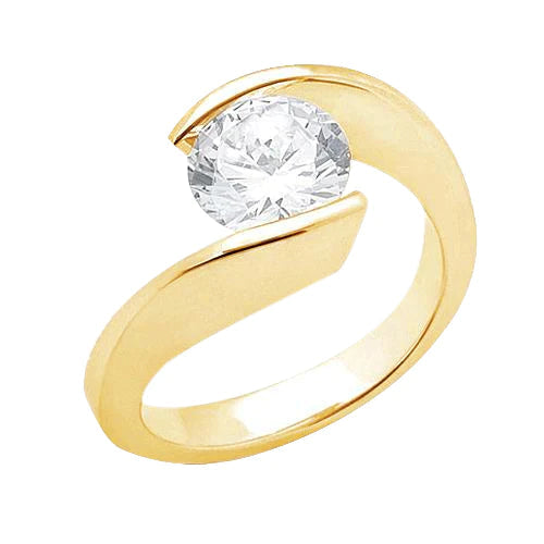 2.50 Ct. Sparkling Real Diamond Engagement Ring Yellow Gold