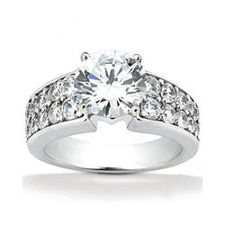 2.50 Ct. Women Real Diamond Ring Ring With Accents White Gold 14K