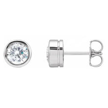 2.50 carats Bezel Set Natural Diamonds Studs Earrings White Gold 