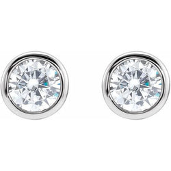 2.50 carats Bezel Set Natural Diamonds Studs Earrings White Gold 14K D VVS1