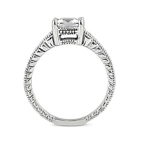 2.51 Carat Diamond Antique Style Ring With Accents White Gold Jewelry